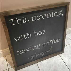 Wood Framed Johnny Cash Sign